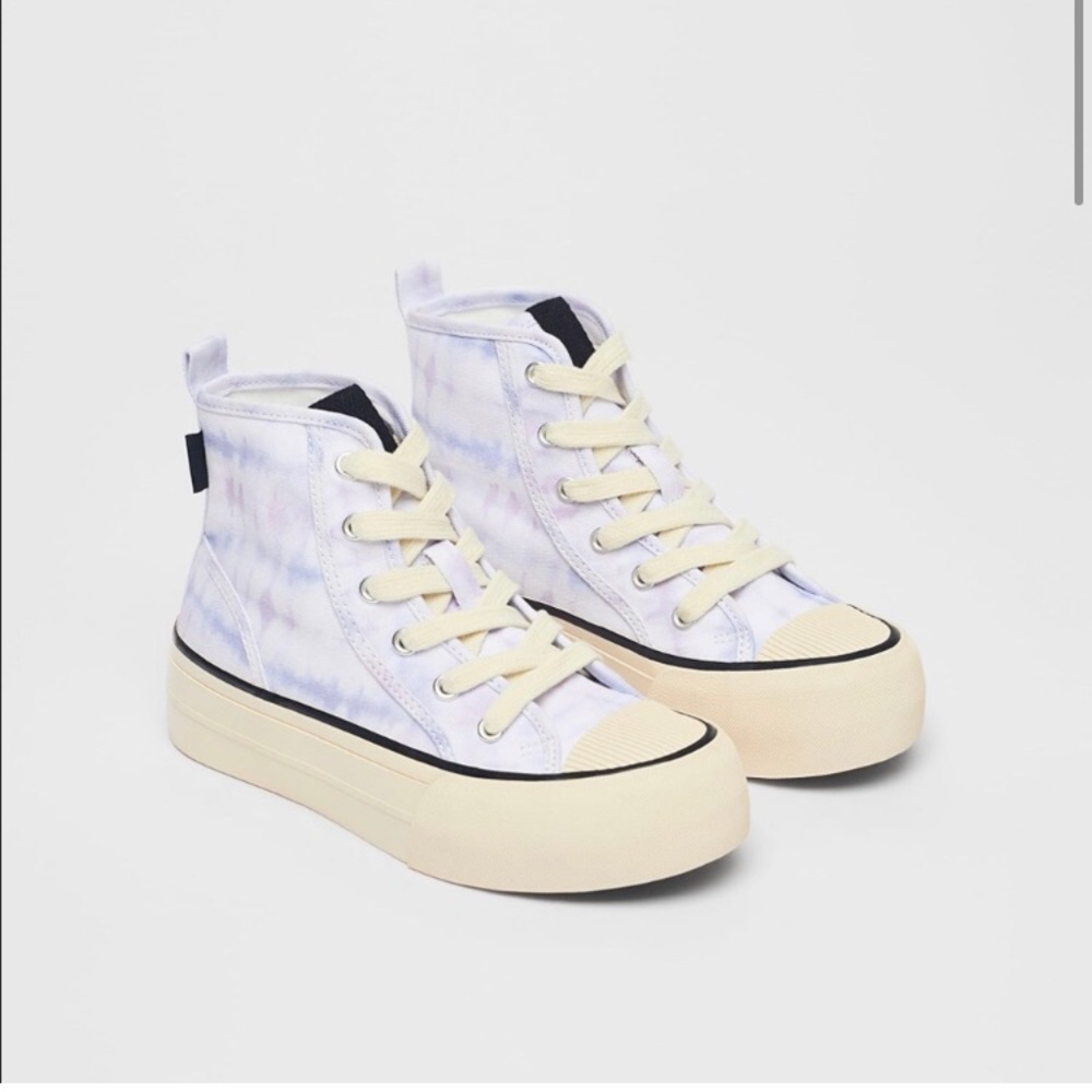 ZARA purple tie dye high top sneakers size 5.5 big girl NWT 🕶️